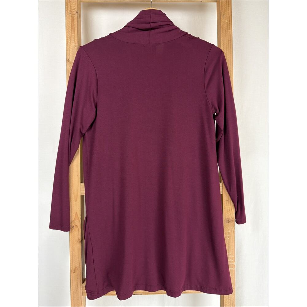 NWT Inoah Burgundy Long Sleeve Pockets Open Long Cardigan #0876 Size XS USA - Picture 2 of 4